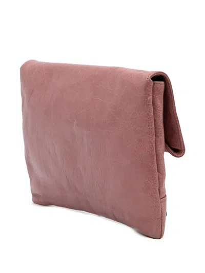 Pre-owned Balenciaga 2005-2025 Lambskin Motocross Classic Envelope Clutch Bag In Pink