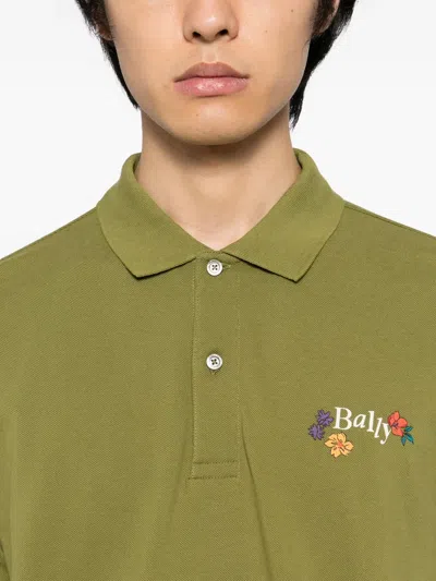 Bally Logo Cotton Polo Shirt In Animal Print