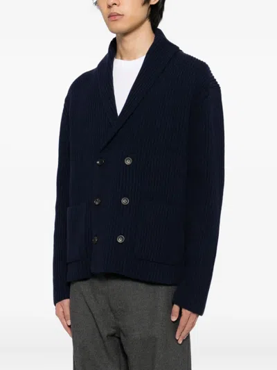 Bally Shawl-collar Cardigan In Blue