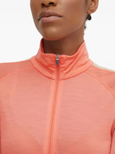Icebreaker Zip Striped Top In Orange