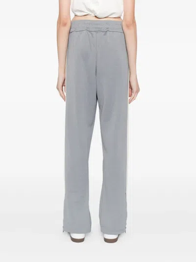 Palm Angels Logo-embroidered Trousers In Gray