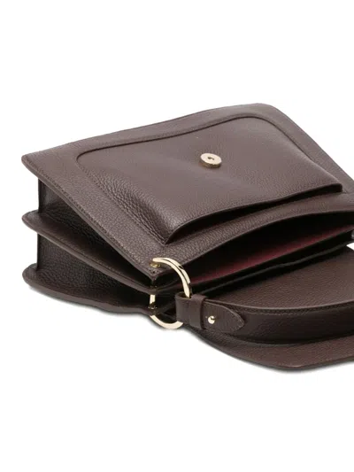 Coccinelle Logo-plaque Leather Tote Bag In Brown