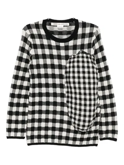 Comme Des Garçons Checked Jumper In Black