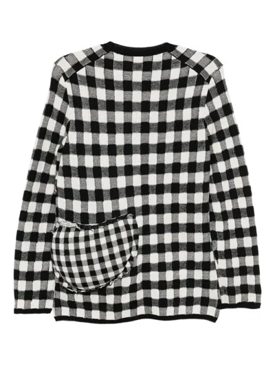 Comme Des Garçons Checked Jumper In Black