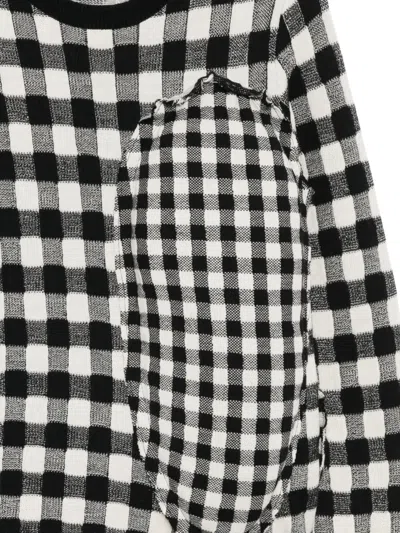 Comme Des Garçons Checked Jumper In Black