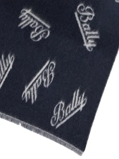 Bally Logo-jacquard Scarf In Blue