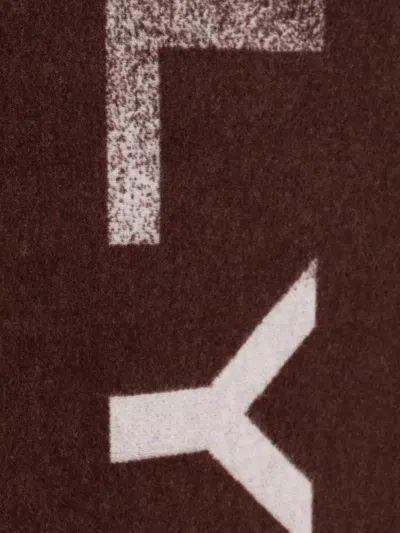 Bally Logo-intarsia Scarf In Brown