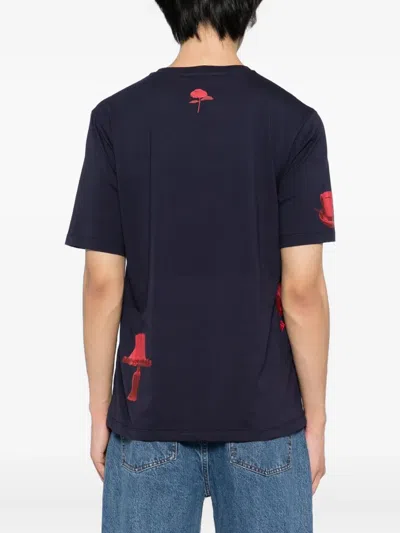 Bally Graphic-print Cotton T-shirt In Blue