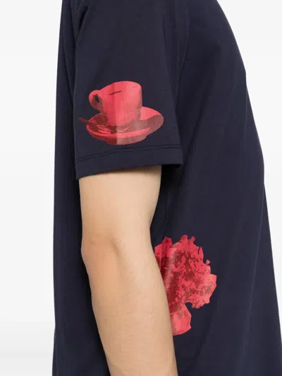 Bally Graphic-print Cotton T-shirt In Blue