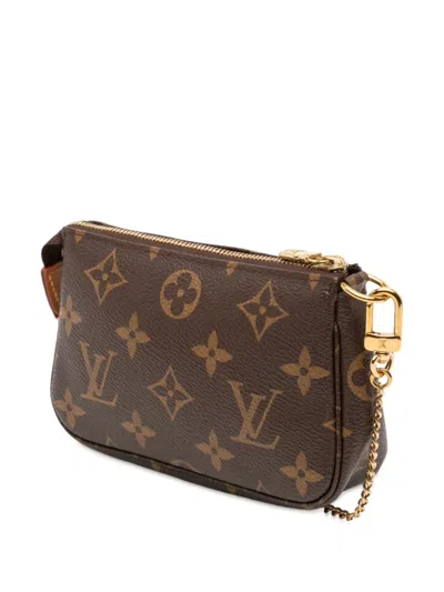 Pre-owned Louis Vuitton 2021 Monogram Mini Pochette Accessoires Handbag In Brown