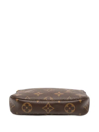 Pre-owned Louis Vuitton 2021 Monogram Mini Pochette Accessoires Handbag In Brown