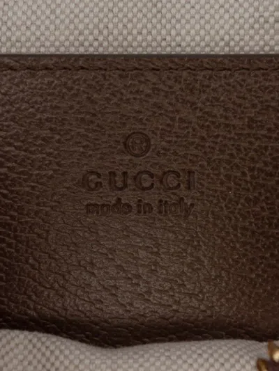 Pre-owned Gucci 2016-2025 Mini Gg Supreme Web Ophidia Crossbody Bag In Brown