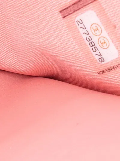 Pre-owned Chanel 2019 Quilted Caviar Boy Wallet On Chain Crossbody Bag In Pink