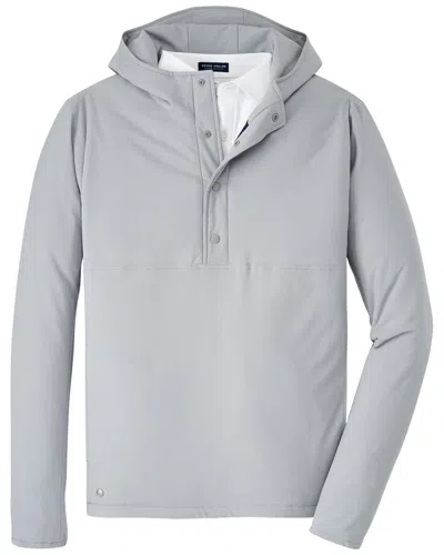 Peter Millar Gale Grey Approach Insulated Half Snap Pullover In Gray