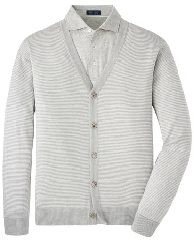 Peter Millar Wool-blend Cardigan In Gray