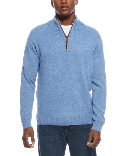 Kier + J Raglan Wool & Cashmere-blend 1/4-zip Sweater In Multi