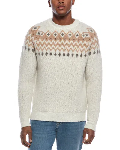 Kier + J Fairisle Raglan Sleeve Wool-blend Crewneck Sweater In Neutral