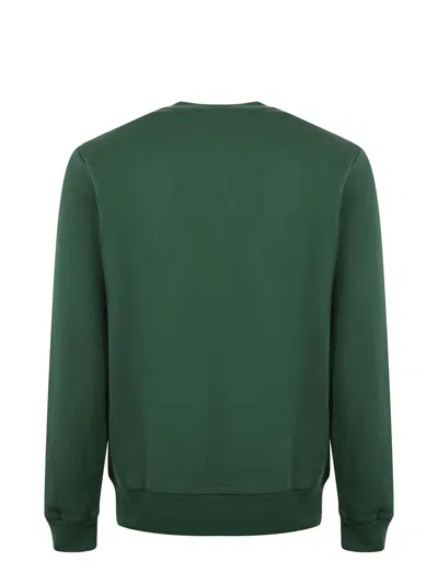 Lacoste Green Brushed Cotton Sweatshirt In Green