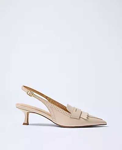 Ann Taylor Leather Kiltie Slingback Pump In Pink