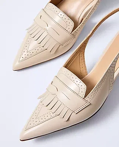 Ann Taylor Leather Kiltie Slingback Pump In Pink