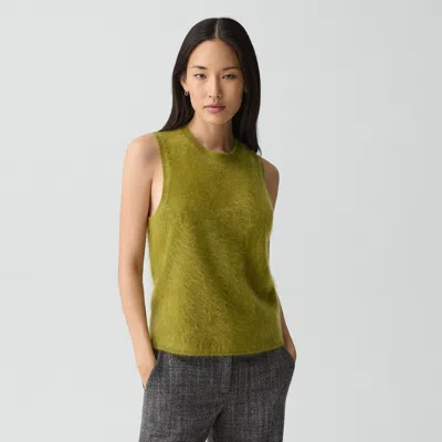 Theory Brushed Crewneck Shell Top In Cashmere In Animal Print