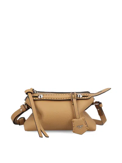 Fendi By The Way Soft Mini Selleria Shoulder Bag In Neutral