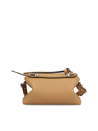 Fendi By The Way Soft Mini Selleria Shoulder Bag In Neutral