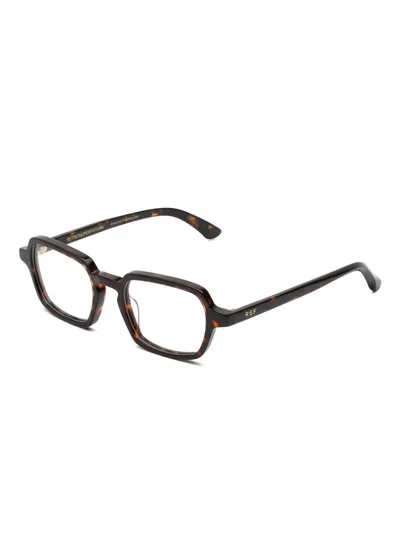 Retrosuperfuture Rectangle-frame Tortoiseshell Glasses In Brown