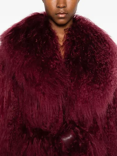 Numerootto Belted Oversized Coat In Brown