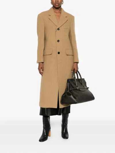 Dunst Single-breasted Coat In Brown