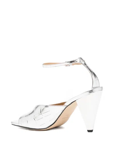 Michael Kors 90mm Electra Sandals In Silver