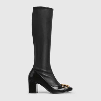 Gucci Alfa Horsebit 75 Leather Knee-high Boots In Multi