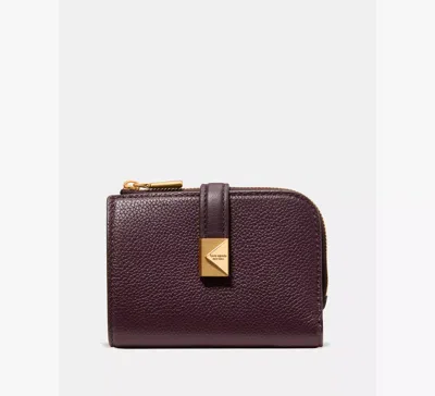 Kate Spade Deco Small Compact Wallet In Burgundy
