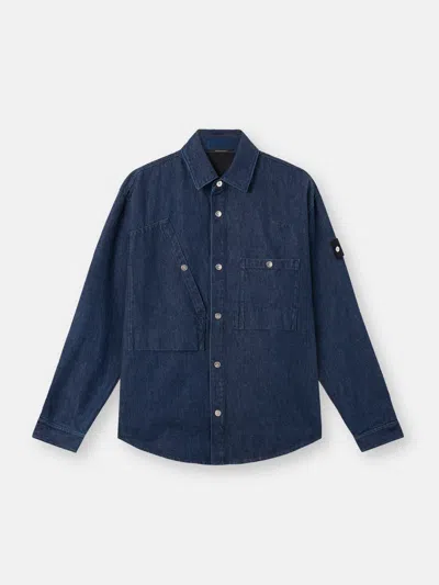 Stone Island Regular-fit Zipper-up Overshirt With Corrosion Treatment In Blue