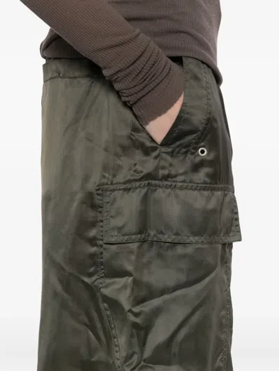 Rick Owens Wide Leg Trousers Elasticated Waistband In Green