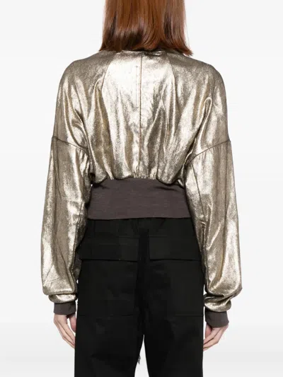 Rick Owens Flight Jacket In Gold