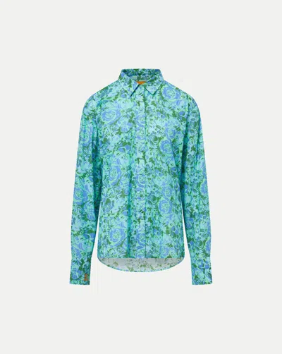 Veronica Beard Oversized Beach Button-down In Blue