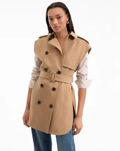 Veronica Beard Willmott Trench Vest In Hazelnut In Brown