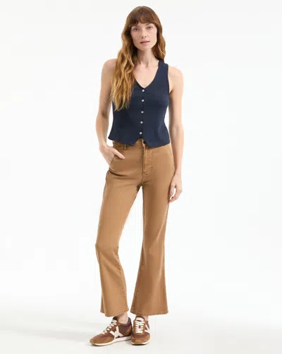 Veronica Beard Carson Kick Flare Jean In Acorn In Brown