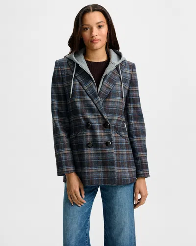 Veronica Beard Oria Plaid Wool Blend Dickey Jacket In Multi