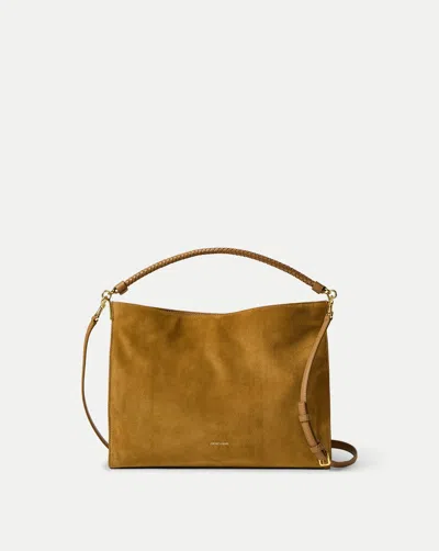 Veronica Beard Vida Slouchy Suede Shoulder Bag In Brown