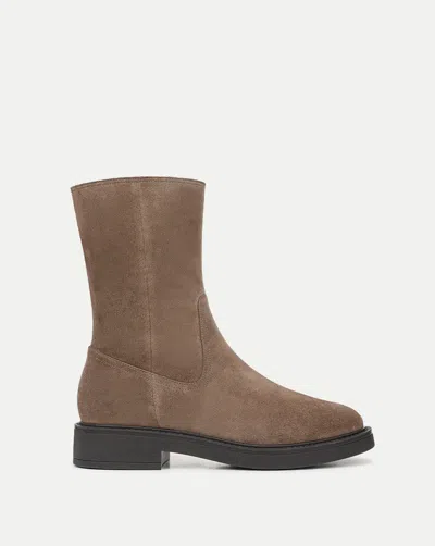 Veronica Beard Creswell Shearling Mid-calf Boot In Brown