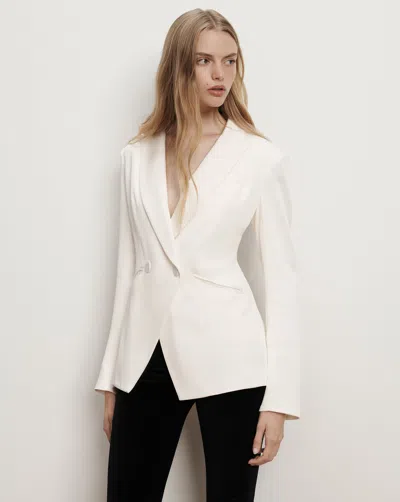 Veronica Beard Rickie Double Breasted Dickey Jacket In White