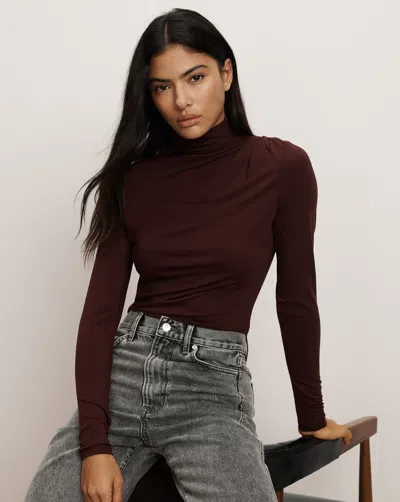 Veronica Beard Mylie Mock-neck Top In Purple