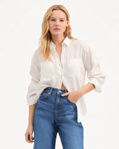 Veronica Beard Gil Linen Shirt In Off White In White