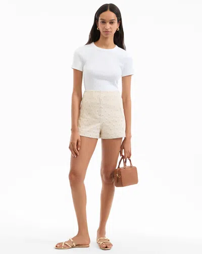 Veronica Beard Jazmin Gold-print Short In Off-white Gold