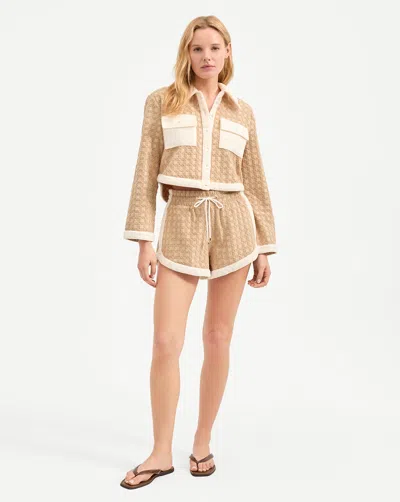 Veronica Beard Mulberry Drawstring Shorts In Brown