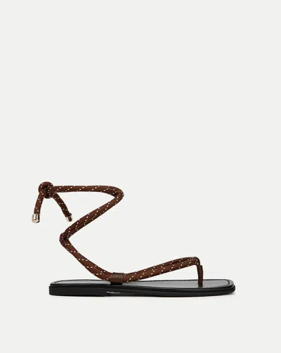 Veronica Beard Carmina Cord Wrap Sandal In Brown