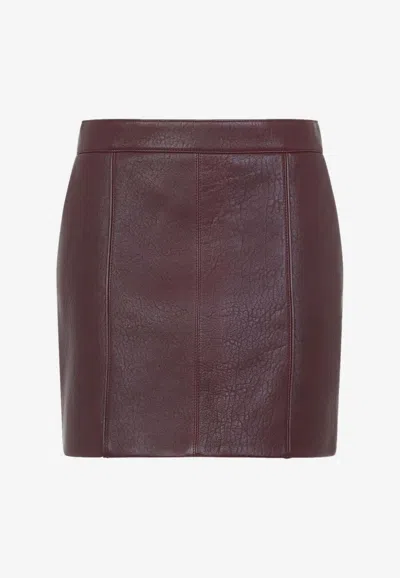 Chloé Chloe Women Grape Leather Mini Skirt In Purple