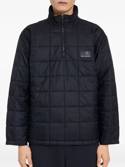 Mm6 Maison Margiela Salomon Collaboration High Collar Quilted Jacket In Blue